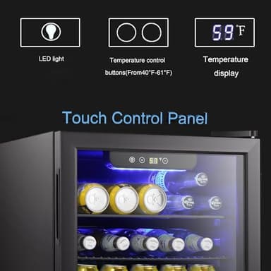 Antarctic Star Beverage Refrigerator Cooler-85 Can Mini Fridge Glass Door for Soda Beer Wine Stainless Steel Glass Door Small Drink Dispenser Digital Display for Home, Office Bar,2.4cu.ft - Image 3