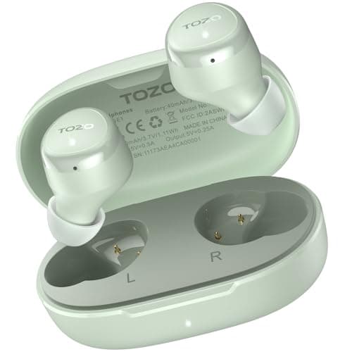 TOZO E1 Wireless Earbuds Build in Mic Clear Calls Ergonomic Light Weight Bluetooth 5.3 in Ear Headphones IPX6 Waterproof Premium Stereo Sound Ear Buds 30H Playtime with 32 EQs via APP - Image 1