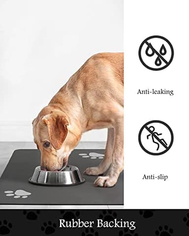 Pet Feeding Mat-Absorbent Dog Mat for Food and Water Bowl-No Stains Quick Dry Dispenser Mat-Dog Accessories Pet Supplies-Bowl for Messy Drinkers（Darkgrey,16"x24" - Image 5