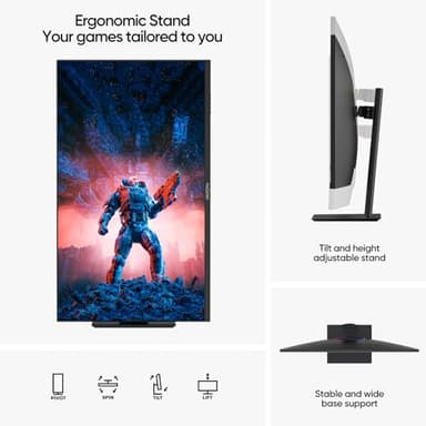 ARZOPA 32” 4K UHD (3840x2160) Gaming Monitor 144HZ IPS Screen, Height Adjustable Stand, VESA Mountable, Support AMD Freesync & NVIDIA G-Sync, DP 1.4, HDMI 2.1 -M3RC - Image 6