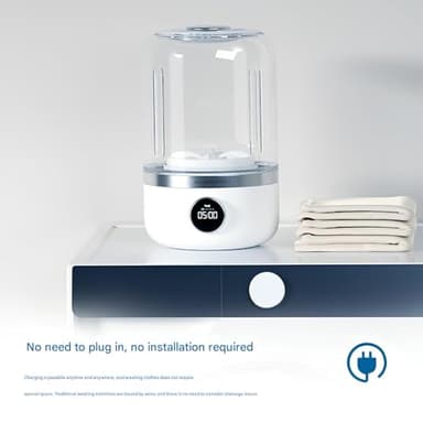 Portable Rechargeable Mini Washing Machine for Underwear, Mini Portable Underwear Washer, Two Cleaning Modes, Rechargeable Wireless Design for Travel, Camping, RV & Dorms (1Pcs) - Image 3