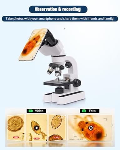 Compound Microscope ，40X-3200X Research Class, Microscope Kit LED Light, Carrying Box ，monocular Microscopes for Students Beginner - Image 4