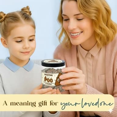 DEARMINE 60 Positive Poo Cards Jar, Affirmation Cards for Women, Emotional Support Poo, Poop Gifts, Poop Emoji, Emotional Support Poop, Gag Gifts for Women - Image 2