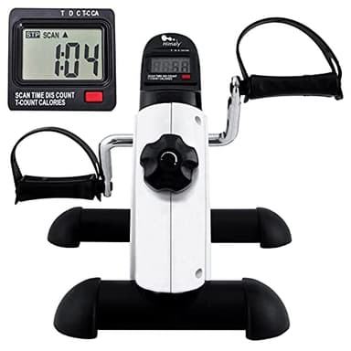 Mini Exercise Bike, himaly Under Desk Bike Pedal Exerciser Portable Foot Cycle Arm & Leg Peddler Machine with LCD Screen Displays - Image 1
