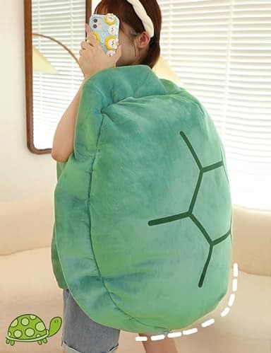 Rruonshully 40 Inch Wearable Turtle Shell Pillows Tortoise Shell Plush Turtle Stuffed Animal Dress Up Cushion Costume for Adlut - Image 5