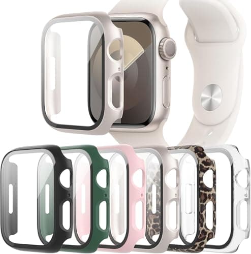 6-Pack Case Compatible with Apple Watch Series 11 10 46mm with Tempered Glass Screen Protector, QCKANLJ Ultra-Thin Hard PC Protective Face Cover Bumper for iWatch 11/10 46 mm - Image 1