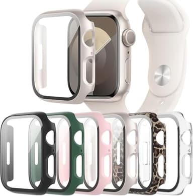 6-Pack Case Compatible with Apple Watch Series 11 10 46mm with Tempered Glass Screen Protector, QCKANLJ Ultra-Thin Hard PC Protective Face Cover Bumper for iWatch 11/10 46 mm - Image 1