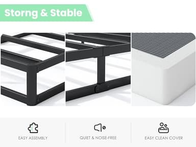 QEROMY 7 Inch Low Profile Box Spring, Sturdy Metal Frame Mattress Foundation, Easy Assembly, Quiet & Noise-Free, Queen Size - Image 5