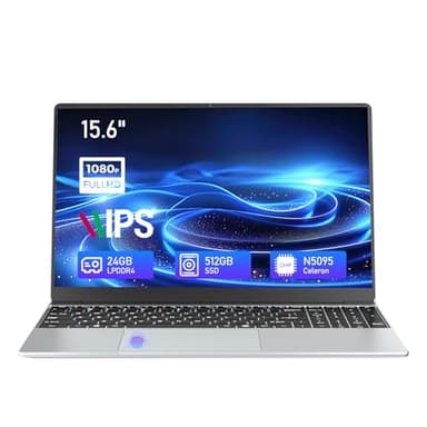 Gaming Laptop,15.6 inch laptop computers, N5095 Processor, 24GB DDR4 512GB SSD, FHD 1920 * 1080 Display,Supports 180 Angle Opening,Backlit Keyboard,Mini-HDMI,gaming computer,portable gamer,win 11 pro,