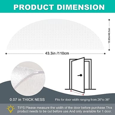 Uross Semi-Circular Carpet Protector for Pets 1PCS, Plastic Cat Carpet Protector for Doorway, Cat Scratch Protector Mat, Cat Ripping Up Under Door Carpet Scratch Stopper - Image 3