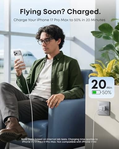Anker Nano 45W Type C Charger Fast Charging, Compact and Foldable Plug USB C Charger Block for iPhone 17/16 Series, MacBook, Pixel 9, iPad, Samsung Galaxy S25 Ultra / S24 Series (6 ft Cable Included) - Image 3