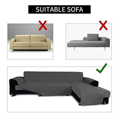Easy-Going Sectional Couch Covers L Shape Reversible Sofa Slipcover Chaise Lounge Cover Furniture Protector Cover for Pets Dog Cat (X-Large, Dark Gray) - Image 4