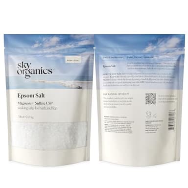 Sky Organics - Epsom Salt Bath Soak, 5 lbs - Magnesium Sulfate USP - 100% Pure, Medium Grain - Unscented - Soaking Bath Salts - Resealable Bag - Natural, Vegan & Cruelty Free - Self Care - Bath & Feet - Image 8
