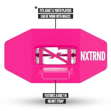Nxtrnd Two Football Mouth Guard, Football Mouthpiece with Strap, Fits Adult & Youth (Pink) - Image 3