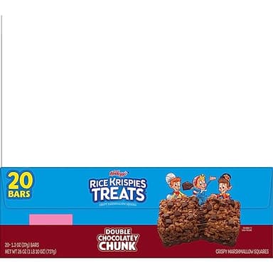 Rice Krispies Treats Marshmallow Snack Bars, Kids Snacks, School Lunch, Double Chocolatey Chunk, 26oz Box (20 Bars) - Image 6