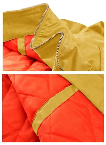 TACVASEN Men's Jackets Full Zip Up Winter Warm Fleece Liner Work Coats Outwear Turmeric, M - Image 6