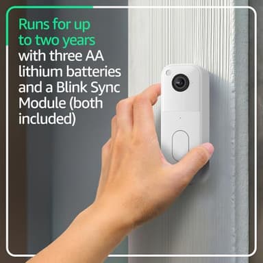 Blink Video Doorbell (newest model) – Head-to-toe HD view, two-year battery life, and simple setup. Sync Module Core included – System (White) - Image 2