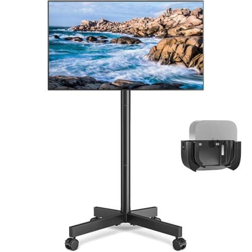 Rfiver Mobile TV Cart Rolling TV Stand for 23-60 Inch Screens, Portable TV Stand on Wheels with Tilt and Height Adjustable, Outdoor TV Mount Stand Holds up to 88 lbs for Home Office MAX VESA 400x400mm - Image 1