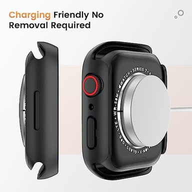 Goton Waterproof Privacy Case for Apple Watch Screen Protector, Anti-Spy Tempered Glass Film iWatch Cover Hard PC Case Bumper for Apple Watch SE 3/2/1, Series 6/5/4, 44mm BlackBlack - Image 5