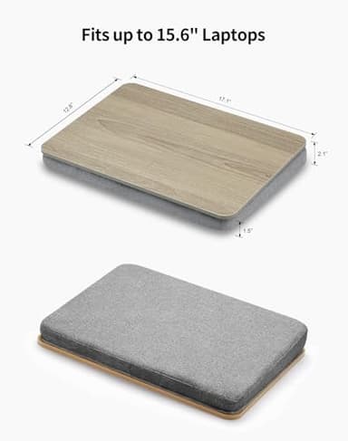 ZEAPTAC Lap Desk with Pillow Cushion, Portable Laptop Bed Desk, Fits up to 15.6 inch Laptop, Lap Stand for Bed & Couch & Carpet, Book Tablet/Drawing Board/Stand - Black Wood - Image 6