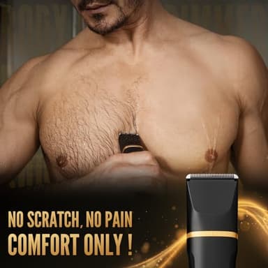 Electric Razor for Men, IPX7 Waterproof Versatile Shaver for Temple, Groin, Nose, Ear Hairs, Beard, Body Hair Trimmer for Men, Painless Grooming Kit with 2 Replaceable Ceramic Blade Heads - Image 2