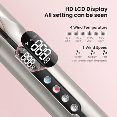 Hair Straightener - 2 in 1 Wet to Dry Hair Dryer and Straightener with High-Speed Airflow + Rapid Heat-Up + Customizable Temperature + LCD Display & Auto Shut-Off + No Heat Damage for All Hair Types - Image 6