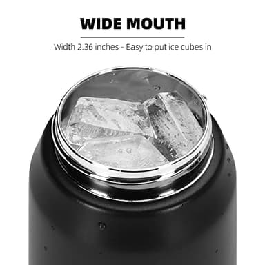 Fanhaw 24 Oz Insulated Stainless Steel Water Bottle with Chug Lid - Leak & Sweat Proof, Anti-Dust | For Kids, Women, Men (Black) - Image 5