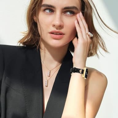 JR.DM Slim Leather Bands Compatible with Apple Watch Band 38mm 40mm 41mm 42mm 44mm 45mm 46mm 49mm, Genuine Leather Band with Charms, Feminine Design for Iwatch Ultra SE Series 11 10 9 8 7 6 5 4 3 2 1 - Image 6