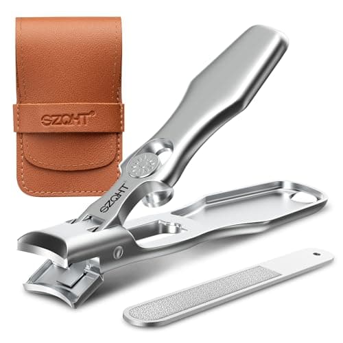No Splash Design Nail Clippers for Thick Nails,Men,Seniors,Elder,Wide Jaw Opening Nail Cutter,SZQHT–Your Ultimate Grooming Solution for Thick Toenails Toenail Clippers and Stainless Steel Nail Files - Image 1