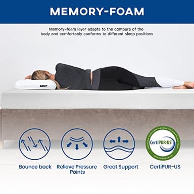 FDW | 6 Inch Queen Mattress | Medium Firm | Gel Memory Foam Mattress | White | Bed in a Box, CertiPUR-US Certified | Pressure Relief, Cooling Ventilated Foam | Washable Removable Cover - Image 5