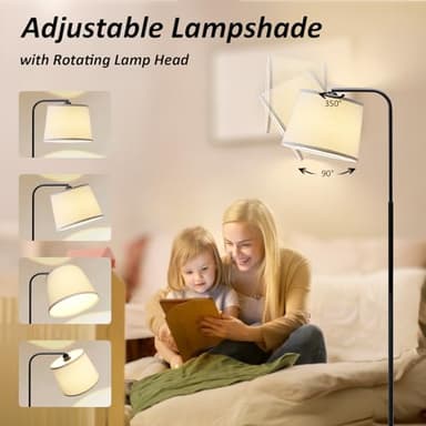 AKASUKI Floor Lamp for Living Room with 3 Color Temperatures, Foot Switch Standing Lamps for Living Room, Bedroom, Office, Arc Mordern Floor Lamp with 9W LED Bulb Included - Image 3