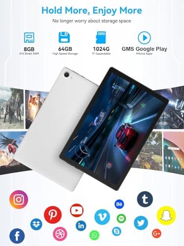 Tablet, Android Tablets with Octa-Core Processor, 10 inch Tablet with HD LCD Touch Screen, 8GB RAM 64GB ROM 1T Expand, Wi-Fi 6, BT 5.3, Dual Camera, Long Life Battery, Google Tablets 2024 - Image 5