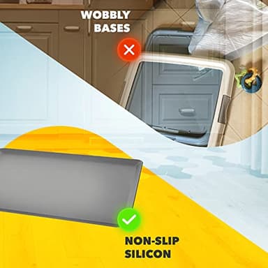 TidyFriend 2 Pack Dog Pee Pad Holder Tray Fits for 24” x 24” Wee Wee Pee Pads - Stable Grip, Raised Edges, Quick-Wipe Silicone Surface Dog Potty Tray Holder for Indoor Flooring Protection (Dark Grey) - Image 2