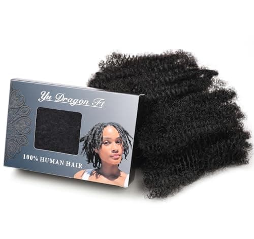 YuDragonFt Afro Kinkys Bulk Human Hair 16-Inch 30g/bundle Natural Black Mini Twist Human Hair for Microloc Loc Repair Twist Braids - Bleachable and Dyable (1 B 16 Inch) - Image 1