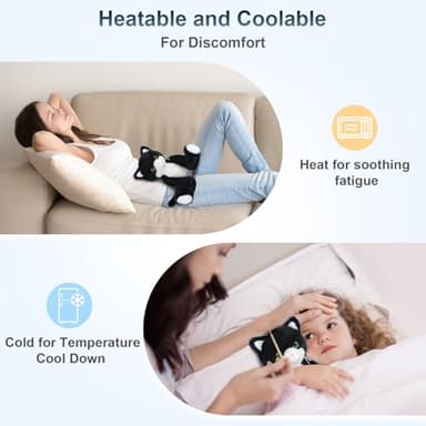 SuzziPals Heatable & Coolable Black and White Cat Stuffed Animal, Cat Heating Pad Microwavable for Soothing & Relaxation, Lavender Scented Tuxedo Cat Plush Toy for Stress Relief, Cat Toys for Kids - Image 3