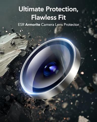 ESR for iPhone 17 Pro Max/17 Pro/16 Pro Max/16 Pro/15 Pro Max/15 Pro/14 Pro Max/14 Pro Camera Lens Protector, Ultra-tough HD Individual Lens Protectors, Ultra-thin Tempered Glass, 1 Pack, Titanium - Image 2