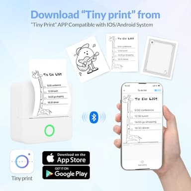 mafiti Thermal Pocket Printer Portable Inkless Bluetooth Mini Sticker Wireless Lable Printer Pictures Print for Scrapbook Journal Sticky Label with 6 Rolls Thermal Paper - Image 2