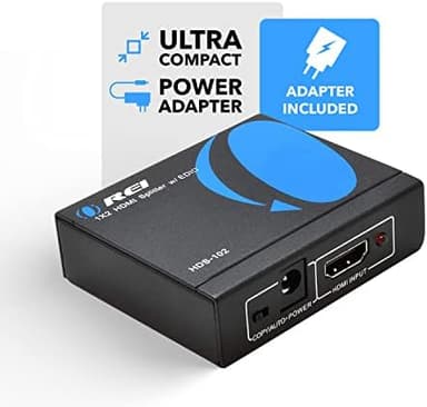 OREI HDMI Splitter 1 in 2 out - Ultra HD 4K @ 30Hz, HDCP, 3D & Full HD 1080P Support for Xbox, PS4, Blu-ray, HDTV - Adapter Included - Image 4