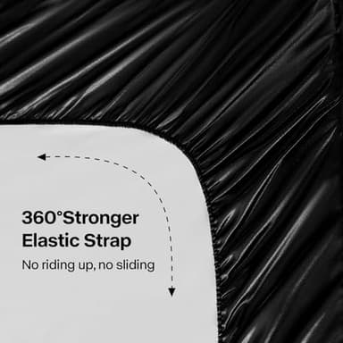 BEDELITE Satin Sheets Full Size Bed Set, Luxury Soft Black Silky Sheets for Hair and Skin, Similar to Silk Bed Sheets Set 4 Pieces with 1 Deep Pocket Fitted Sheet, 1 Flat Sheet, and 2 Pillowcases - Image 5