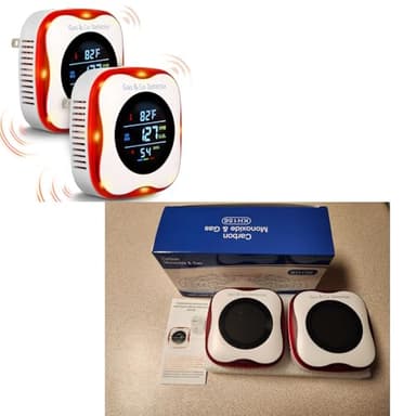 Combustible Gas & Carbon Monoxide Detector 4-in-1 Alarm with Temp/Humidity Sensor – Plug-in CO/Gas Leak Detector for Home, RV, Apartment Safety (Explosive Gas & CO Detection) (CO&Gas, 2-Pack) - Image 8