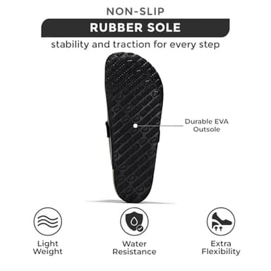 Project Cloud Mens Clogs - Full Grain Genuine Leather Memory Foam Clogs for Men Arch Support Cork Footbed - Non Slip Platform Mules (Brooklyn, BLKDIS,11.5) - Image 4