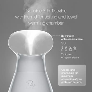 Pure Daily Care NanoSteamer Large 3-in-1 Nano Ionic Facial Steamer with Precise Temp Control - Humidifier - Unclogs Pores - Blackheads - Spa Quality - Bonus 5 Piece Stainless Steel Skin Kit (Silver) - Image 3