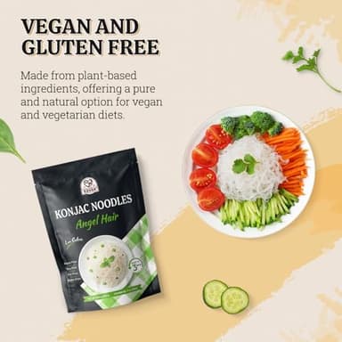 52USA Konjac Shirataki Noodle, Angel Hair, Low Carb Pasta 52.8 Oz (1500 g), Keto and Paleo Friendly, Sugar Free, Vegan, Gluten Free, Ready to Eat, Low Calorie Noodles 6 Pack Inside - Image 7