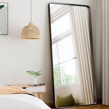 Easly 71" x 30" Full-Length Mirror - Black Deep Framed Floor Mirror, Wall-Mounted Rectangular Dressing Mirror for Home Decor in Bedroom, Bathroom, Living Room - Hang or Lean Against Wall - Image 8