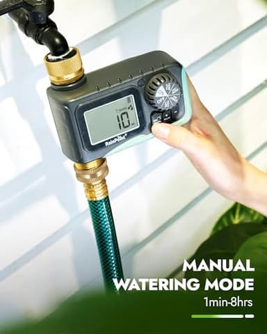 RAINPOINT Sprinkler Timer with Brass Inlet & Outlet, Programmable Hose Timer for Garden Soaker Hose, Watering Timer with Rain Delay/Manual Watering System, Digital Drip Irrigation for Yard, Lawn - Image 4