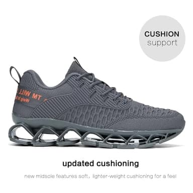 Mens Running Shoes Lace up Blade Non Slip Fashion Sneakers Breathable Mesh Casual Sport Athletic Walking Shoes - Image 3