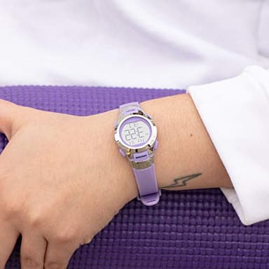 Armitron Sport Women's 45/7012PRSV Purple and Silver-Tone Digital Watch - Image 2