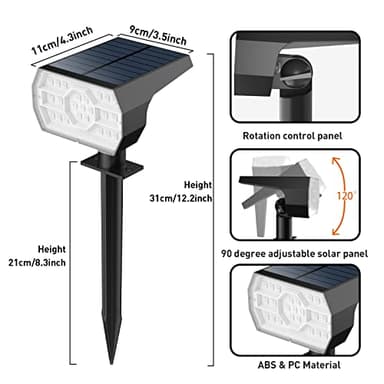 NYMPHY Solar Color Changing Lights, 7 Lighting Modes Solar Lights Outdoor Waterproof IP68, Multicolor RGB Outdoor Lights for Garden Yard Landscape Decorations- 4 Pack - Image 2