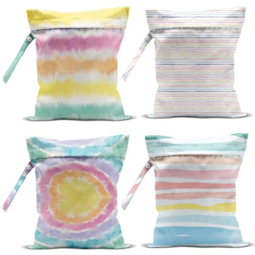 zcyxuuw 4 Pcs Wet Bag, Wet Dry Bag, Waterproof Bag, Beach Bag, Wet Bag for Pool, Beach, Swimsuit, Diapers, Makeup Bag, Cruise Ship Essentials, Accessories Travel Essentials for Women - Image 1