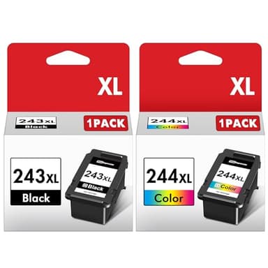 PG-243/ CL-244 Ink Multi Pack Replacement for Canon 243 and 244 Ink Cartridges Compatible for Pixma TR4520 TR4522 MX492 MX490 TS302 TS202 TS3320 TS3322 MG2520 MG2522 MG2525 Printer (1 Black,1 Color) - Image 1